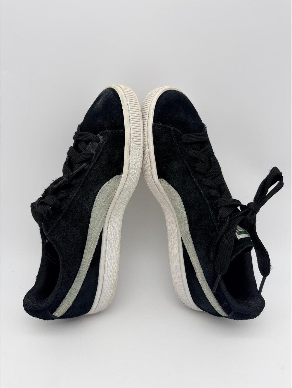 Puma Suede Classic Women's Sneaker Black White Formstrip Size 7 - Picture 8 of 10